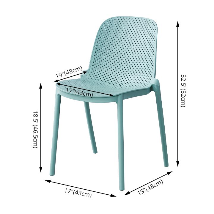 Dining Room Stacking Dining Chair Contemporary Style Plastic Side Chair