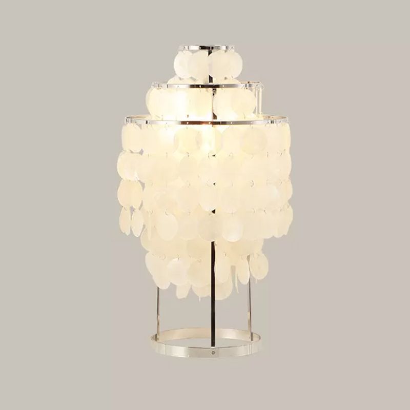 White Wind Chime Task Lighting Modernism Shell 1 Light Reading Book Light for Bedroom