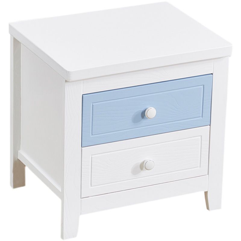 Modern Solid Wood Standard Nightstand with Drawers Kids Bedside Table