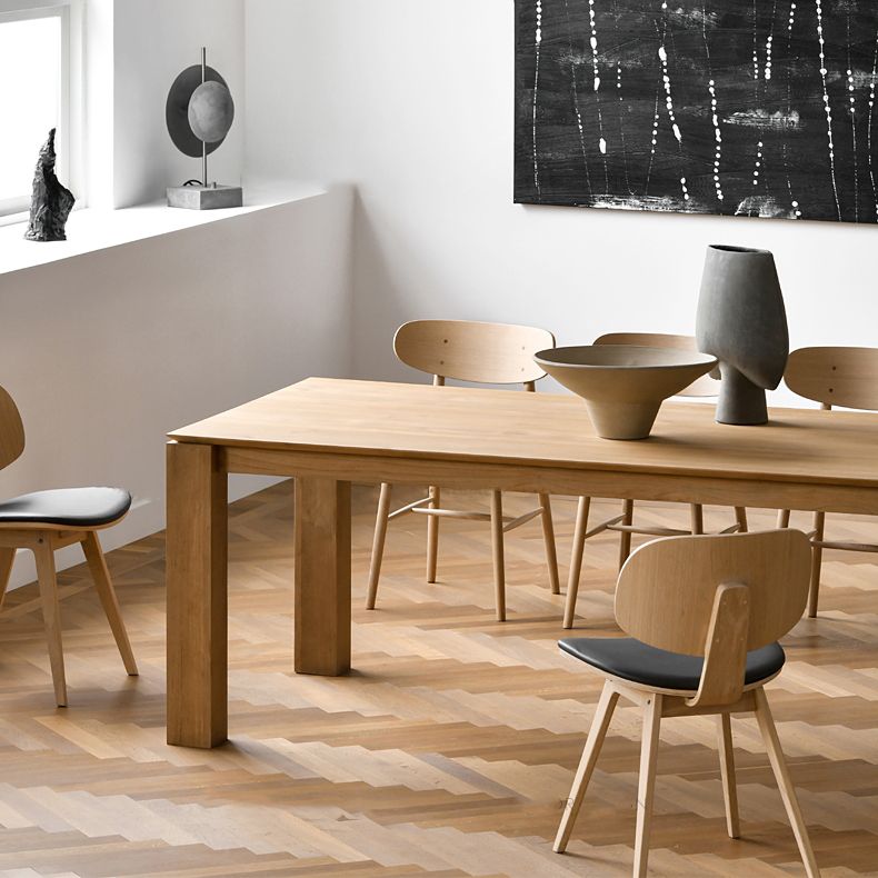 Modern Fir Wood Table for Restaurant Rectangle Dining Table with 4 Legs
