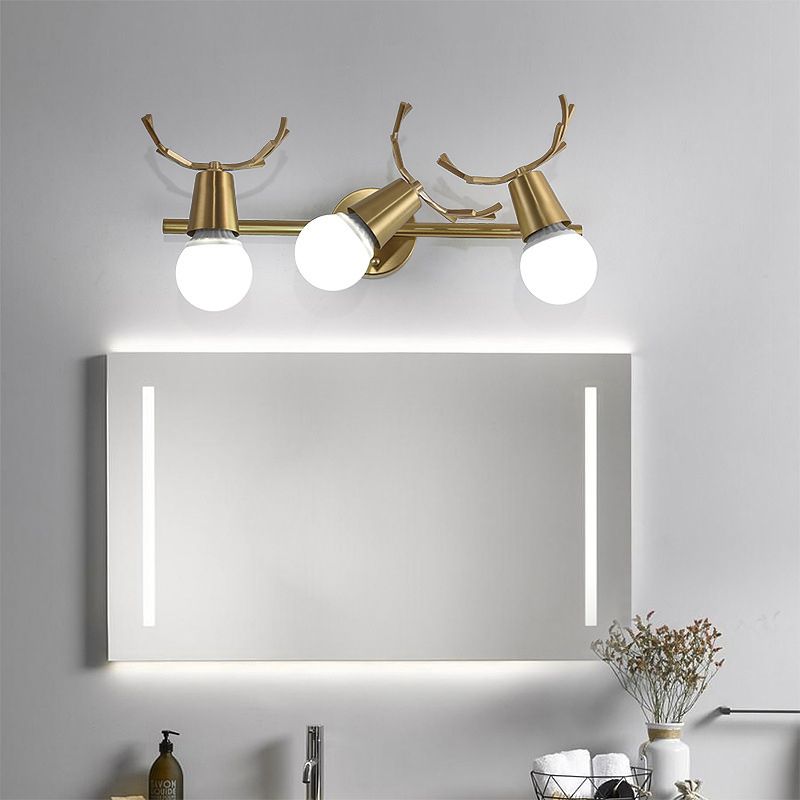 Antler-shaped Vanity Wall Light Nordic Light Extravagant Style Copper Vanity Lamp