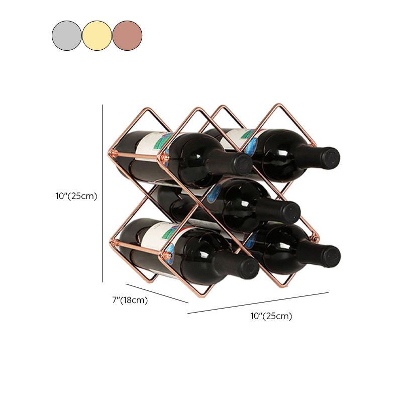 Metal Wine Bottle Rack Glam Style Wine Bottle Rack for Living Room