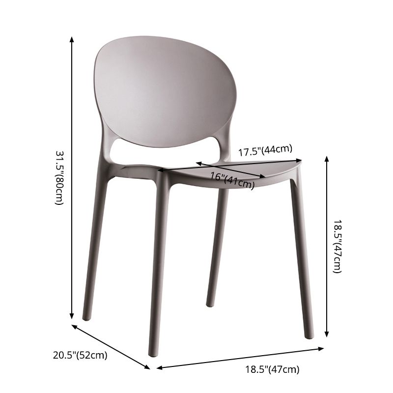 Plastic Contemporary Dining Room Chair Open Back Home Stackable Side Chair