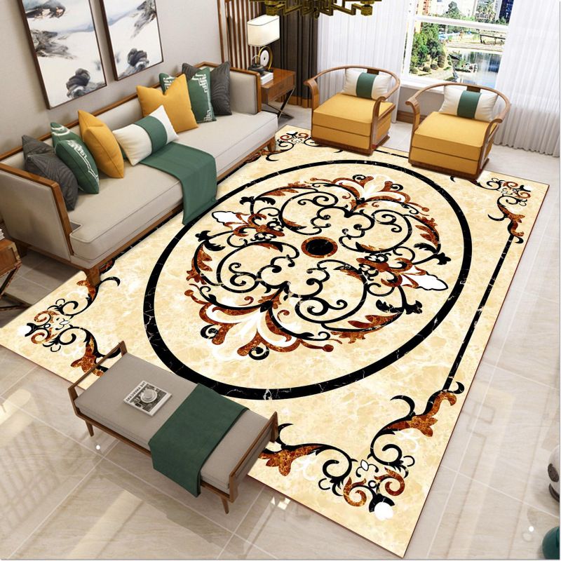 Luxury Southwestern Rug Multicolor Flower Printed Carpet Pet Friendly Easy Care Washable Rug for Parlor