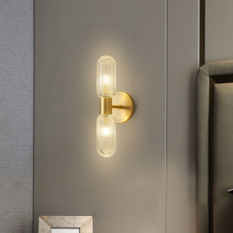 2-Light Unique Shape Wall Mounted Light Modern Sconce Light Fixture for Washroom