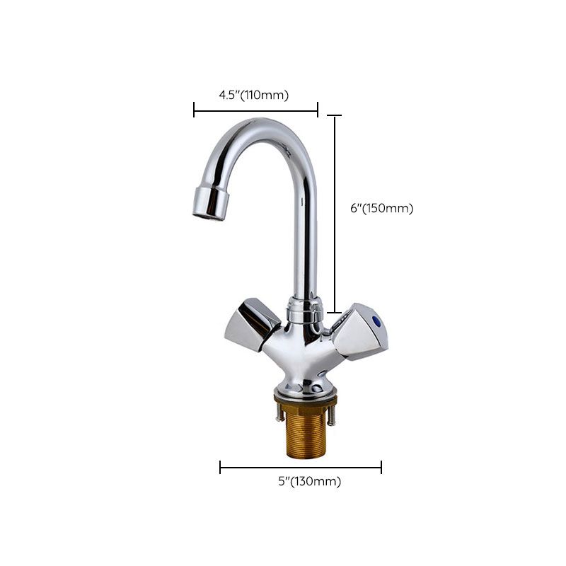 Contemporary Kitchen Faucet Double Handle High Arch Water Filler in Chrome