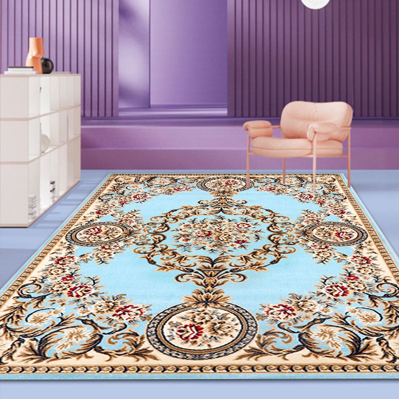 Tapis à motif floral classique Multicolor Retro Carpet Polyester Washable Anim Friendly Anti-Slip Backing Area Tapis pour Parlor