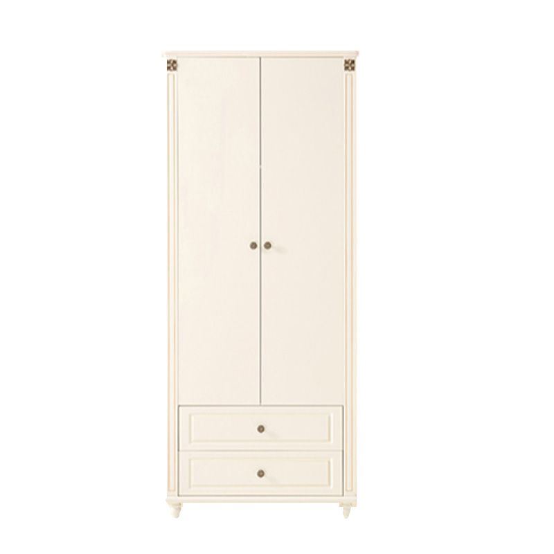 White Wooden Kids Closet 2-Drawer Urban High Gloss Kid's Wardrobe