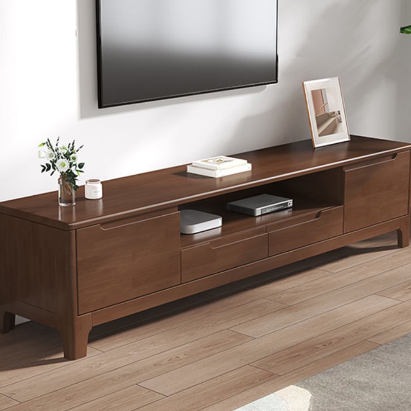 Scandinavian TV Media Stand Solid Wood TV Media Console with Drawers