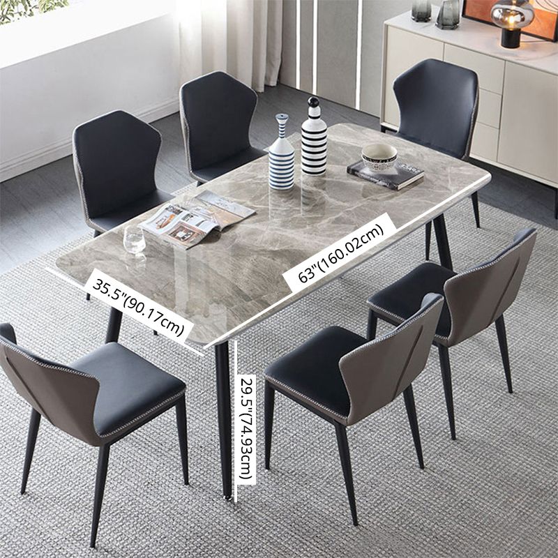 Modern Style Sintered Stone Dining Table with Grey Standard Height Table for Home Use