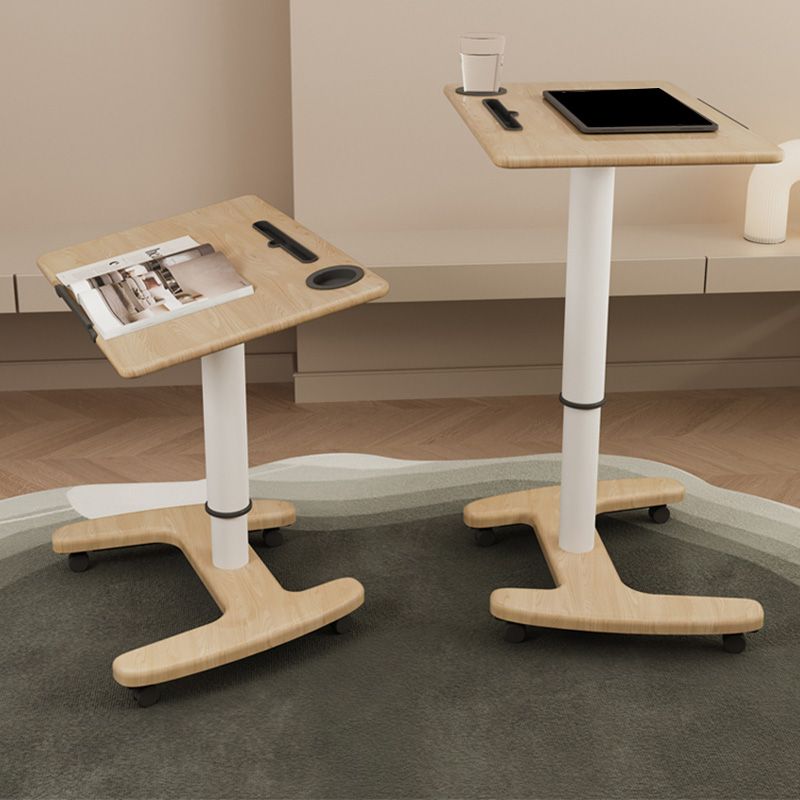 Contemporary Writing Desk Home or Office with Caster Wheels Desk with Metal Legs