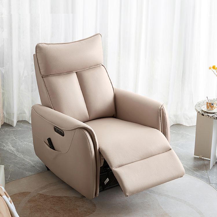 Faux Leather Standard Recliner Power-Push Botton Recliner Chair with Storage