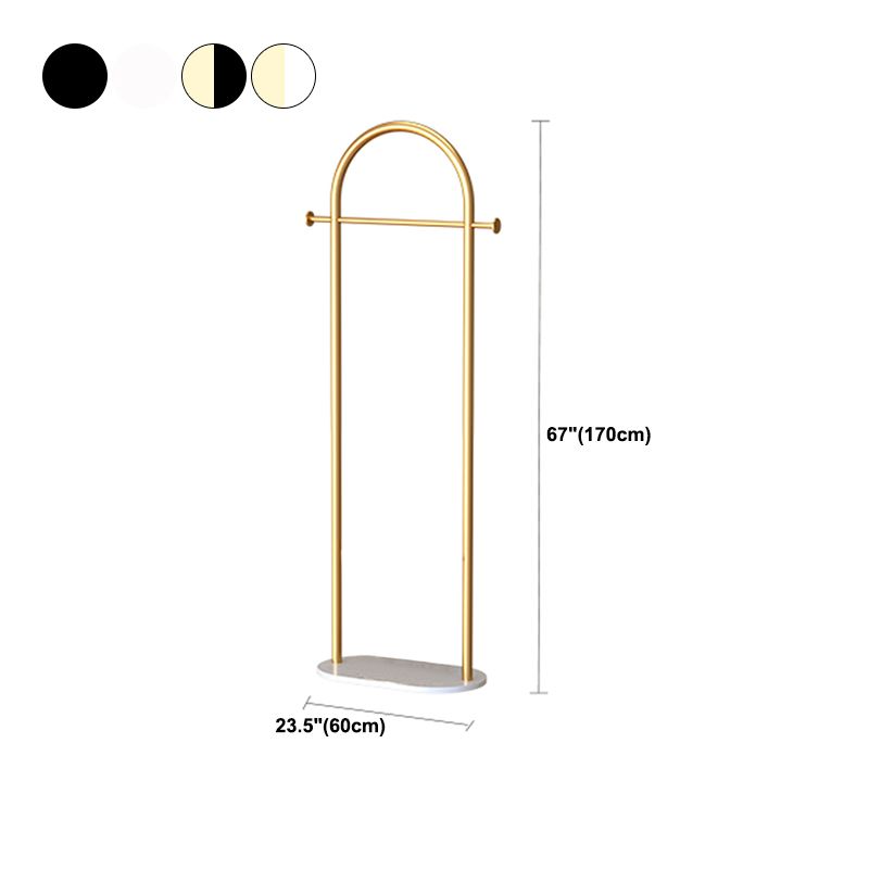 Modern Metal Coat Rack Hanging Rail and 2 Hooks Entry Hall Tree