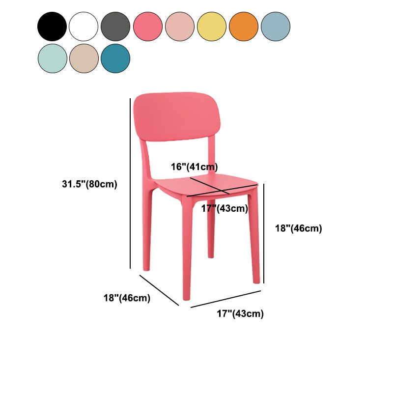 Scandinavian Stackable Home Side Chair Matte Finish Plastic Dining Chair