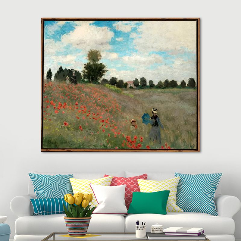 Pastel Color Hiking Wall Decor Textured Canvas for Bedroom, Multiple Sizes Available