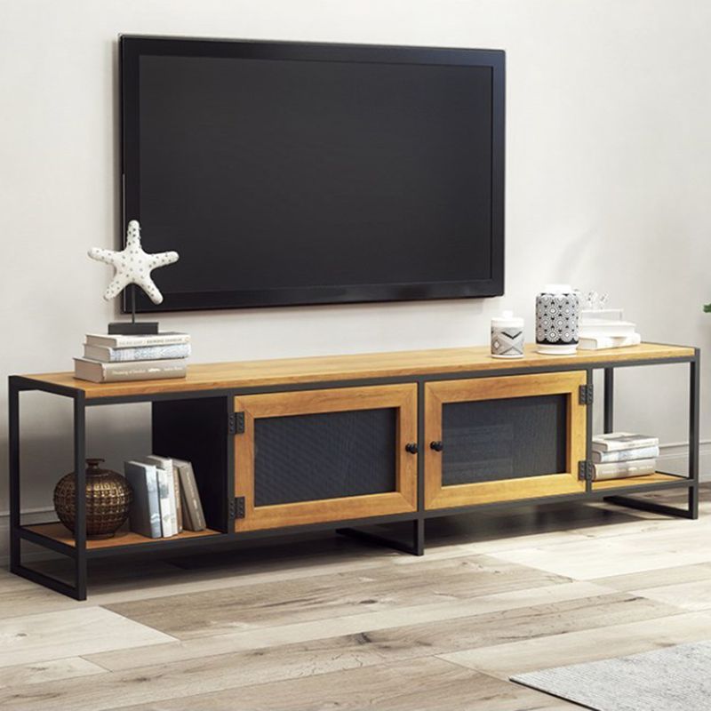 Industrial TV Stand Console Open Storage Media Console TV Stand for Living Room