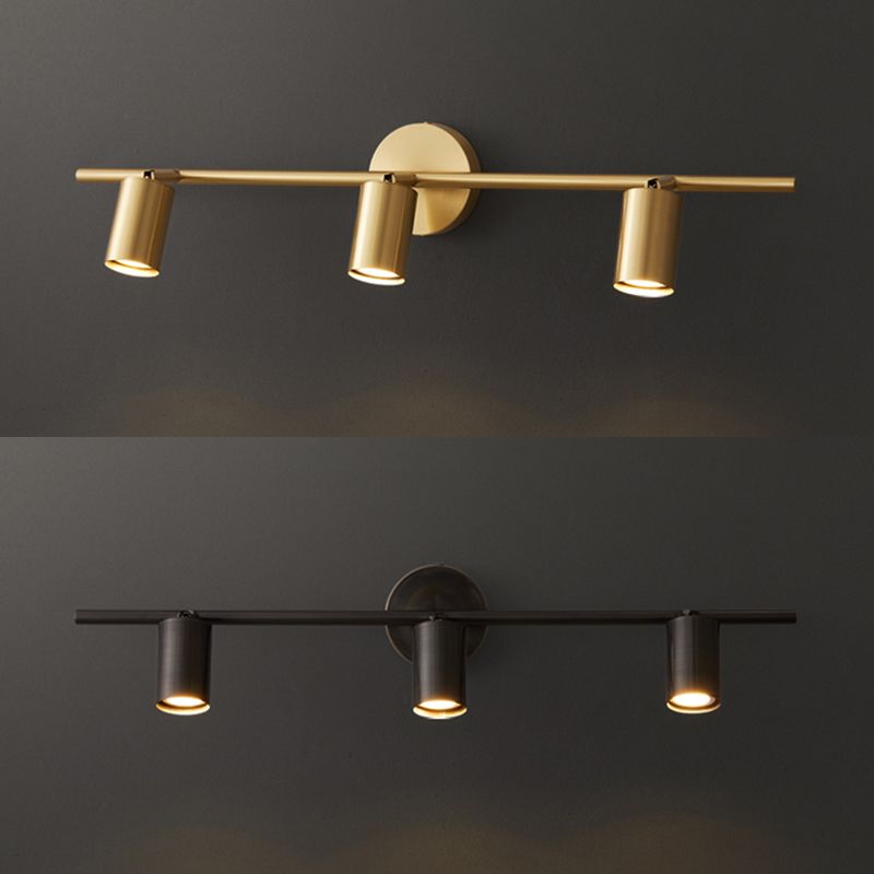 Metal Cylinder Shape Wall Lights Modern Style Multi Light Wall Mount Fixture for Bathroom