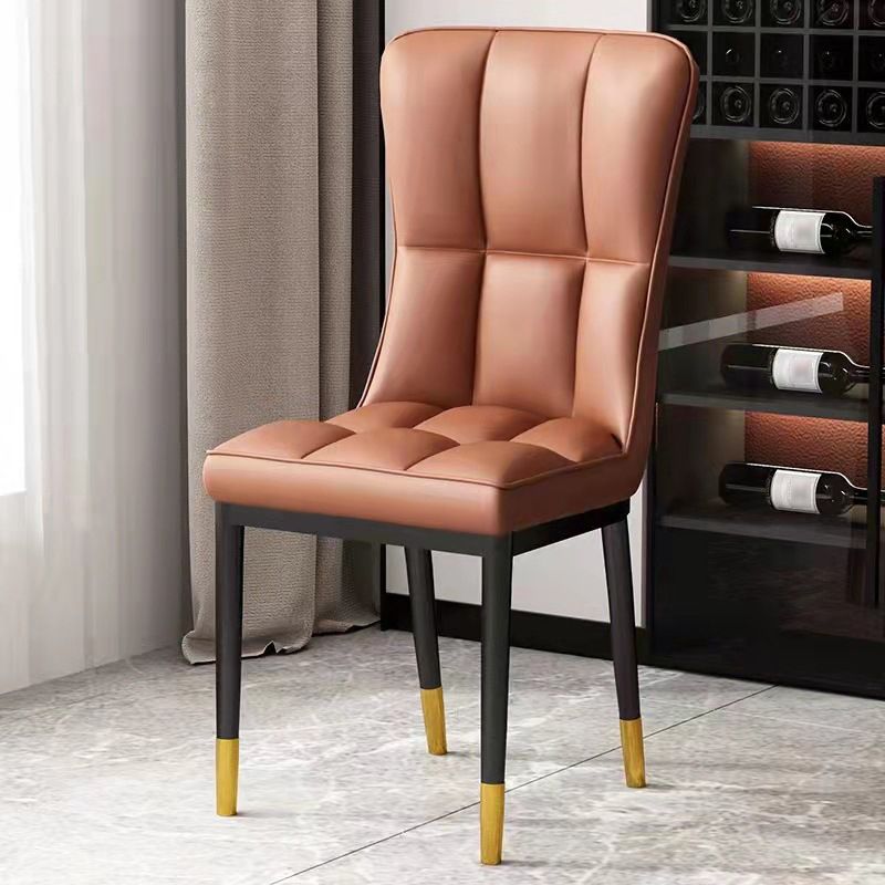 Scandinavian Upholstered Side Chair Armless Solid Back Chairs