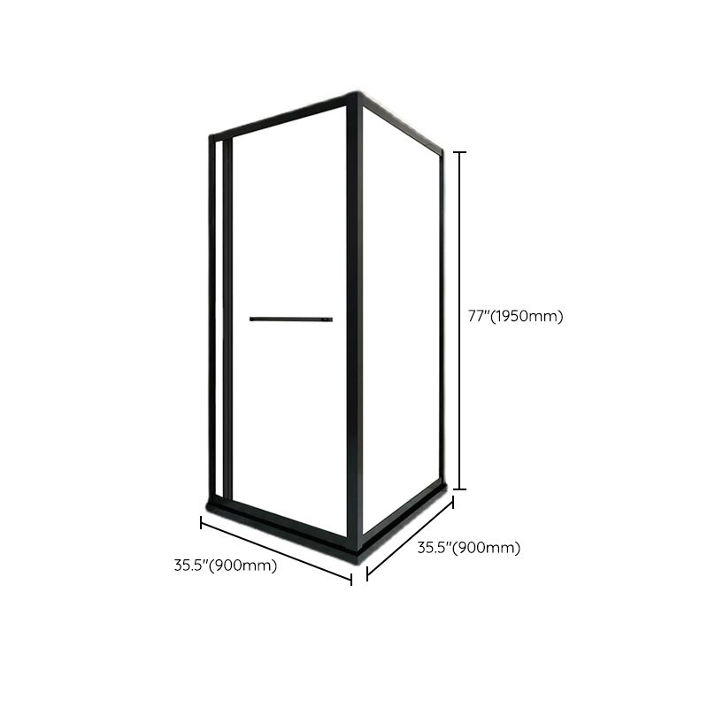 Shower Enclosure Black Hinged Corner Square Clear Shower Stall