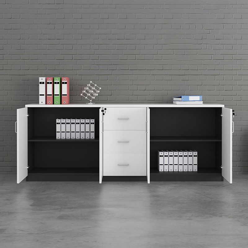 Modern Style Lateral Filing Cabinet Wood File Cabinet with Lock and Storage