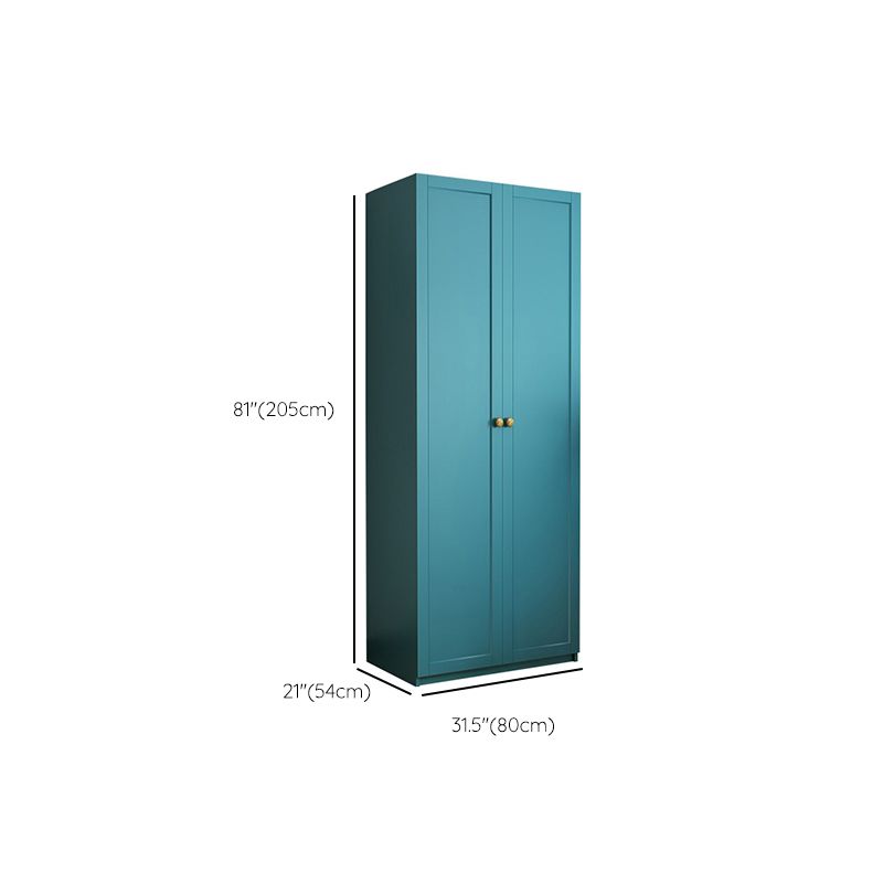 Modern Blue Bedroom Armoire Manufactured Wood Wardrobe Armoire