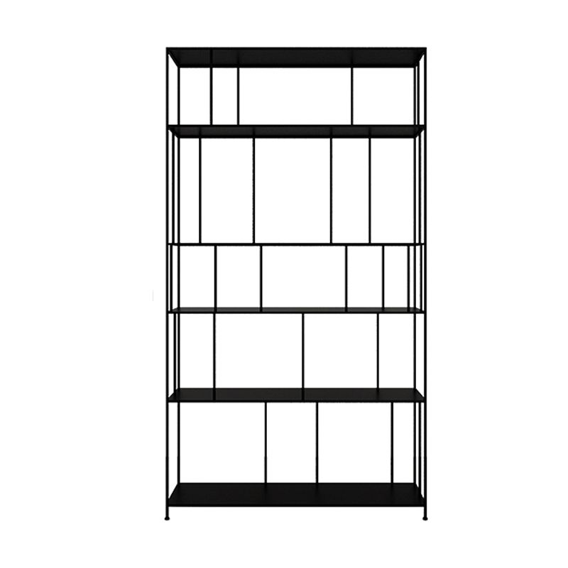 Open Metal Bookcase Modern Book Shelf with Rectangular Shelves