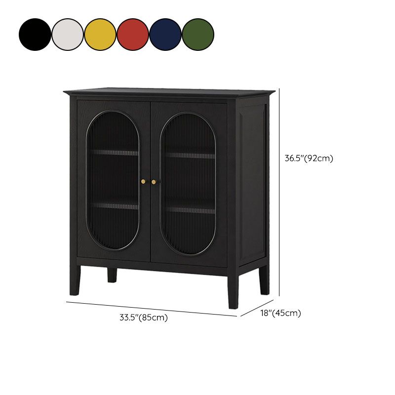 Glam Style Buffet Stand Solid Wood Buffet Sideboard with 2 Doors  , 33.46"W