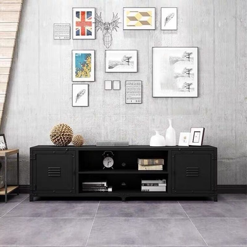 Industrial Iron TV Console Open Storage TV Media Stand for Living Room