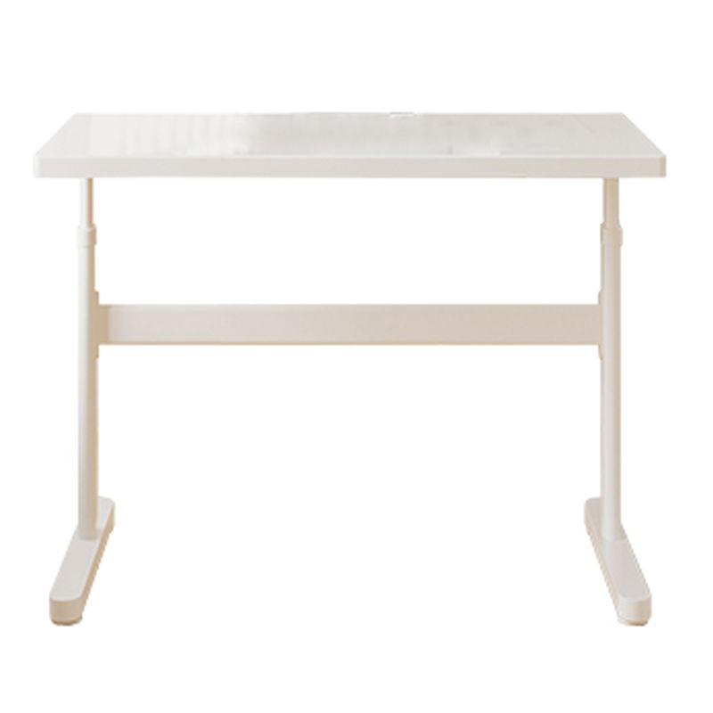 Contemporary Adjustable Height Writing Desk White T-shape Base Office Desk