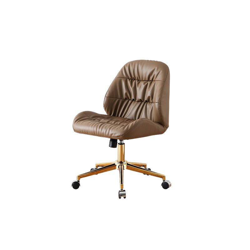 Contemporary Swivel Office Chair Faux Leather Task Mid Back Chair