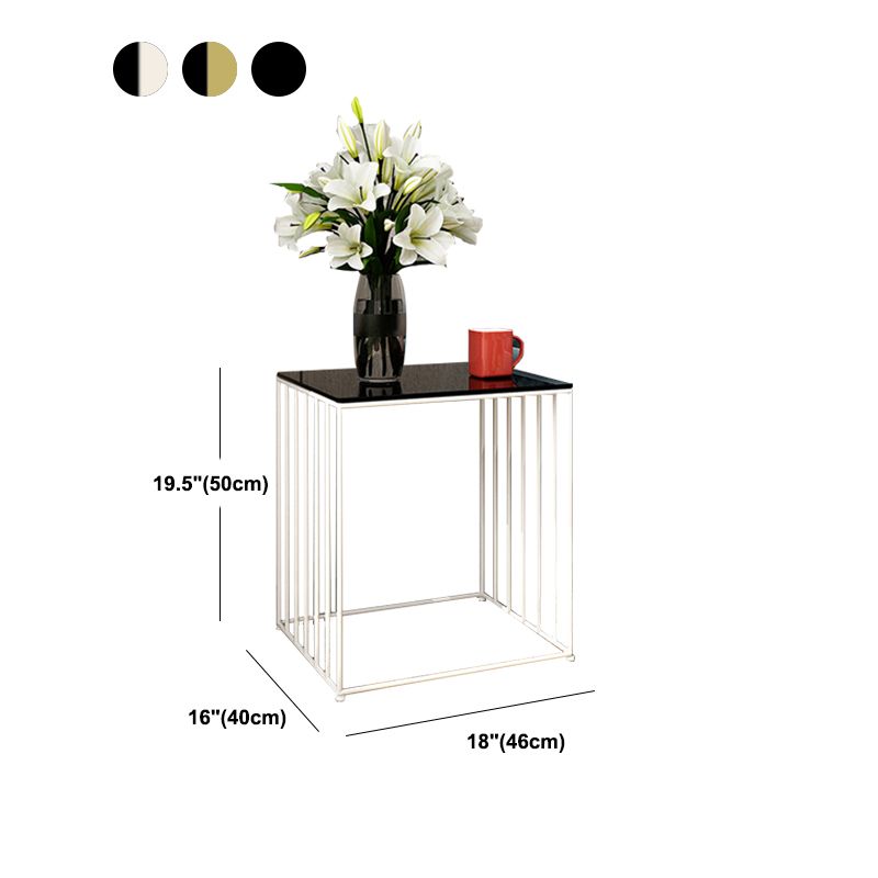 Modern Open Storage Nightstand Metal Night Table with Shelves