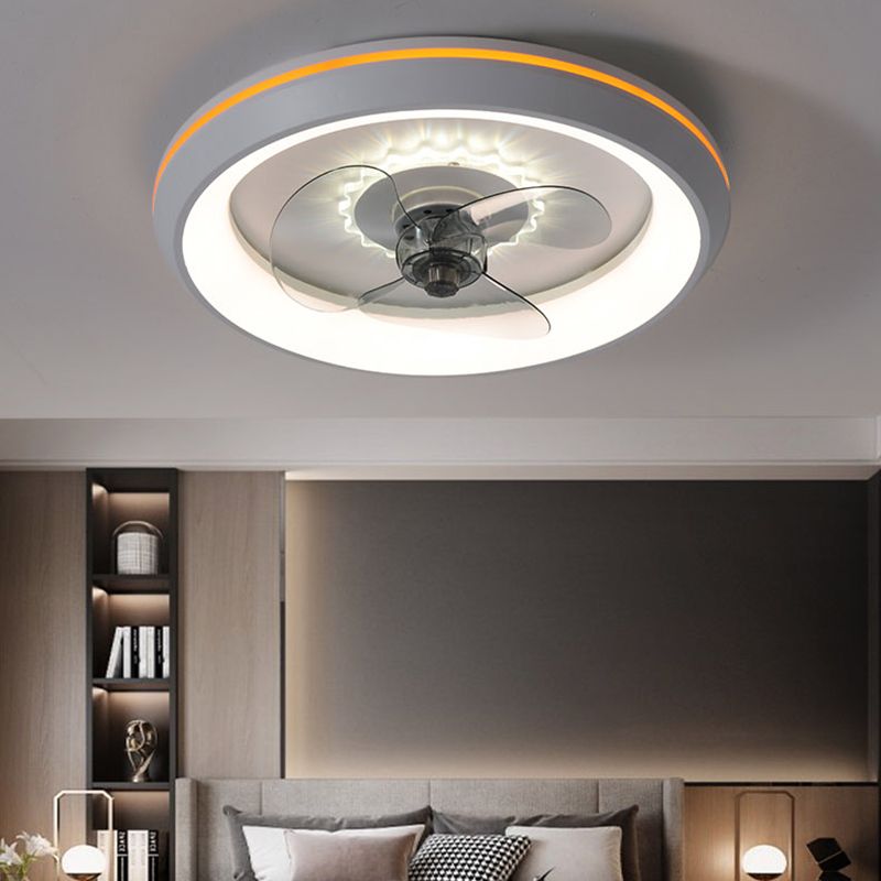 Moderni ventilatori a soffitto a LED Minimalista Luce a soffitto circolare in alluminio con ombra acrilica