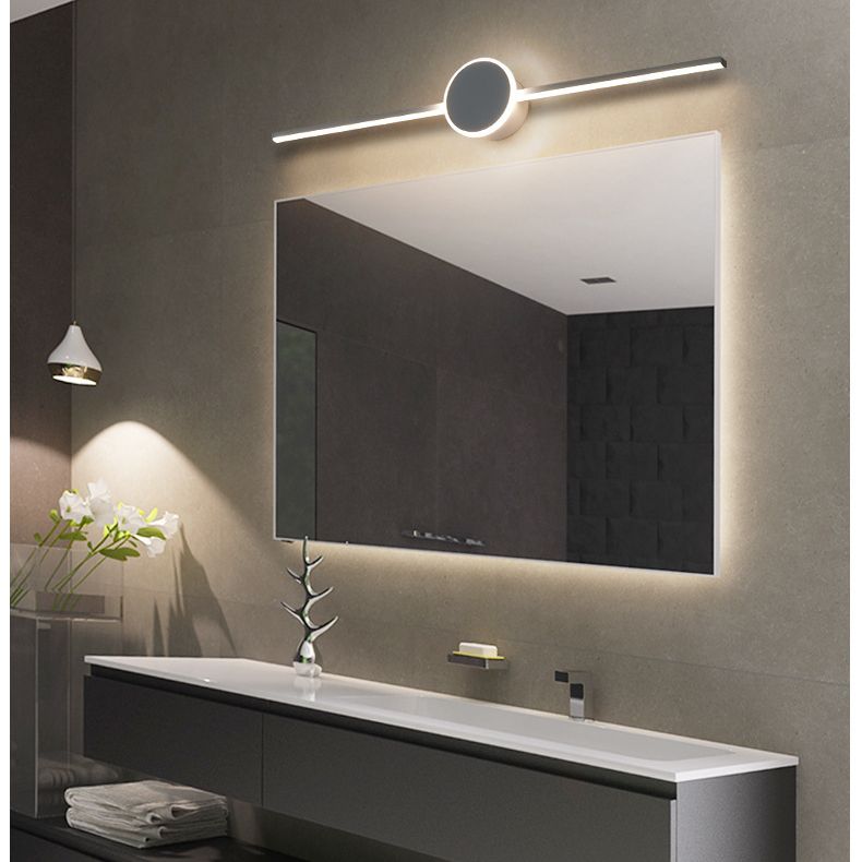 Linear Vanity Wall Light Fixtures Modern Minimalist Style Metal Single Vanity Light