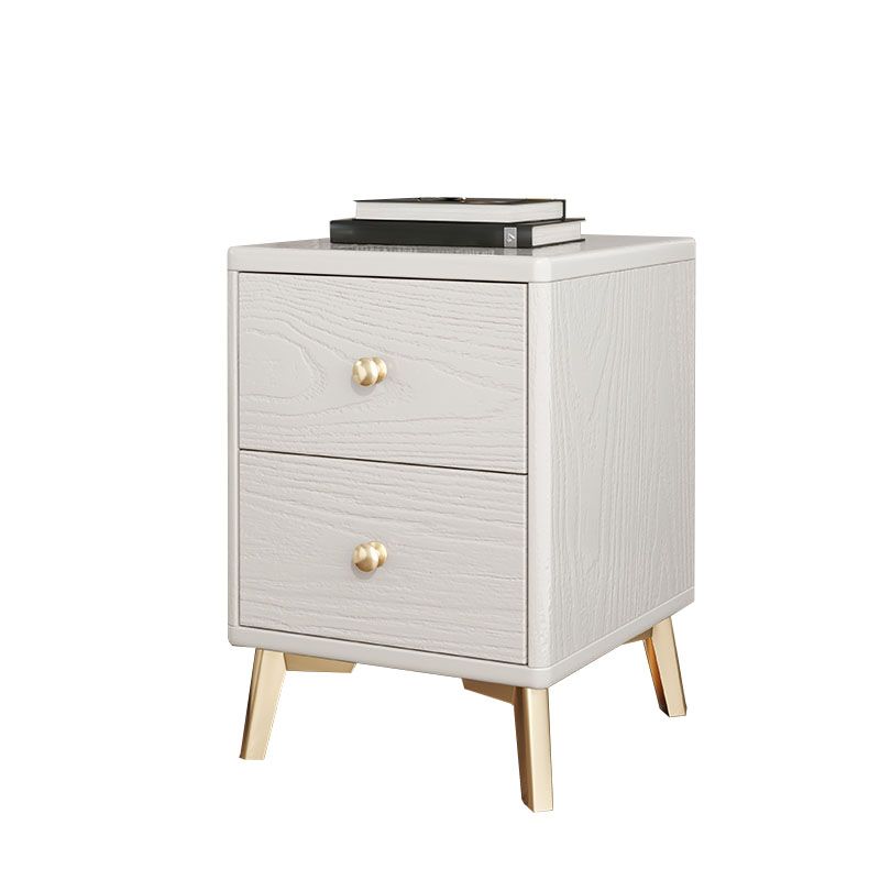 Glam Accent Table Nightstand Antique Finish Bed Nightstand with Legs