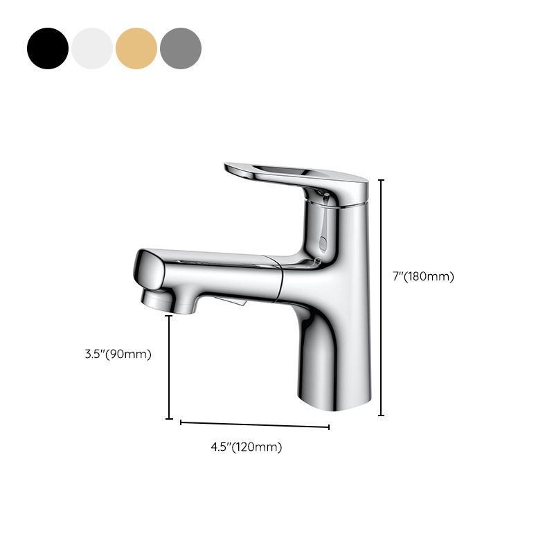 Contemporary Copper Vessel Faucet Lever Handles Retractable Low Arc Vessel Faucet