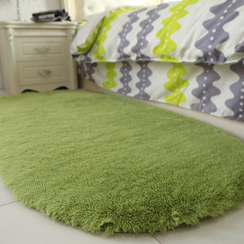 Minimalist Bedroom Rug Multi Colored Plain Rug Shaggy Stain Resistant Machine Washable Non-Slip Rug