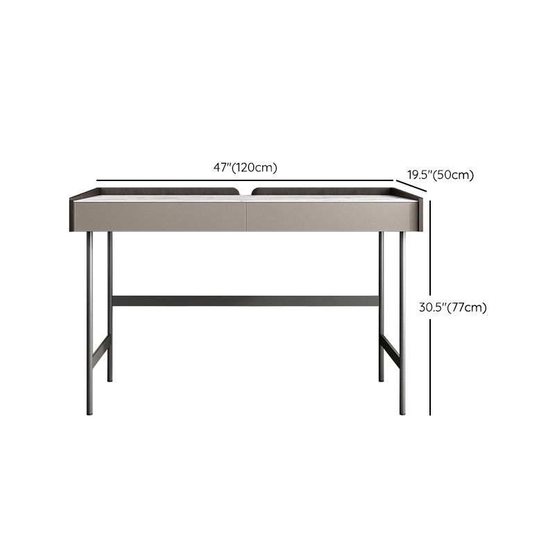 Contemporary Rectangular Writing Desk Stone Office Desk with Legs