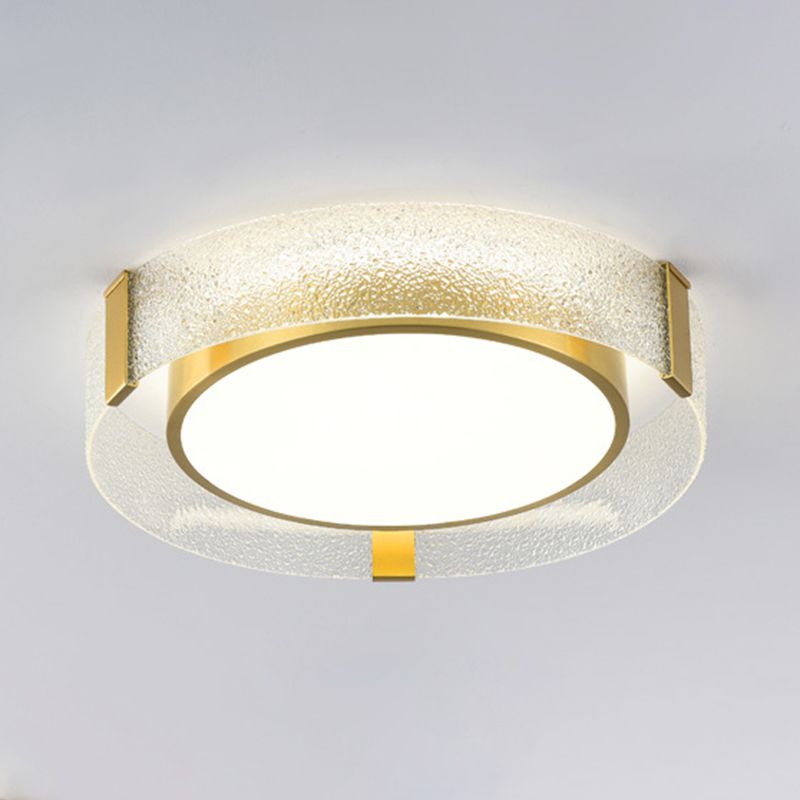 Modern Single Golden Flush Mount Lighting Round LED Ceiling Light for Bedroom