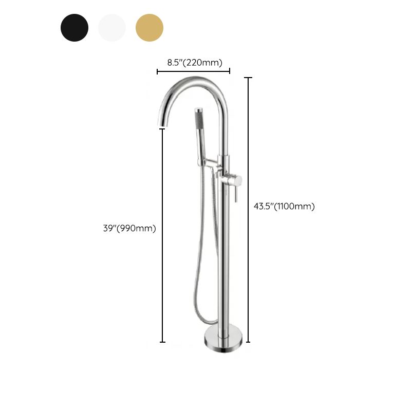 Traditional Floor Mounted Swivel Freestanding Tub Filler Metal Freestanding Faucet