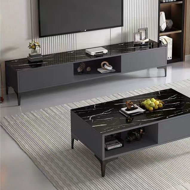 Faux Wood TV Media Stand Contemporary TV Console for Living Room