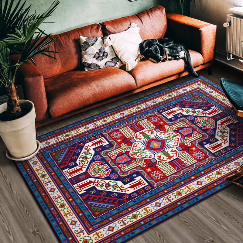 Individuality Moroccan Rug Colorful Victoria Pattern Carpet Non-Slip Backing Rug for Living Room