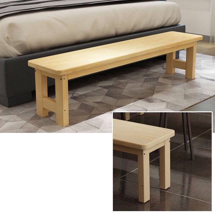 Modern Seating Bench 15.75 Inch H Pine Bench with Squared Legs