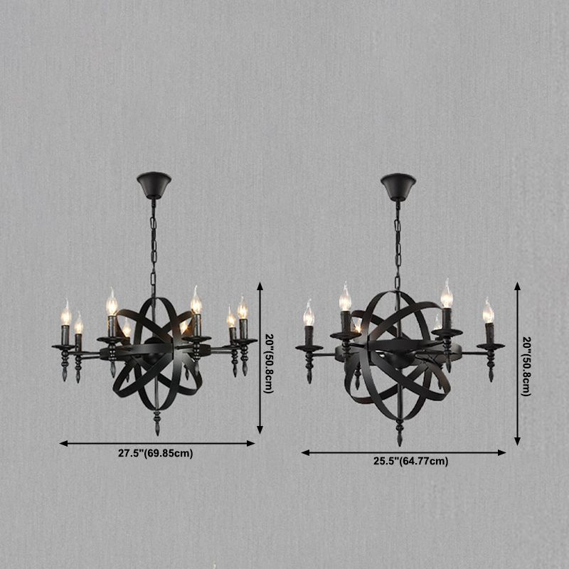 Industrial Iron Hanging Chandelier Candle Global Ceiling Hanging Light Fixture