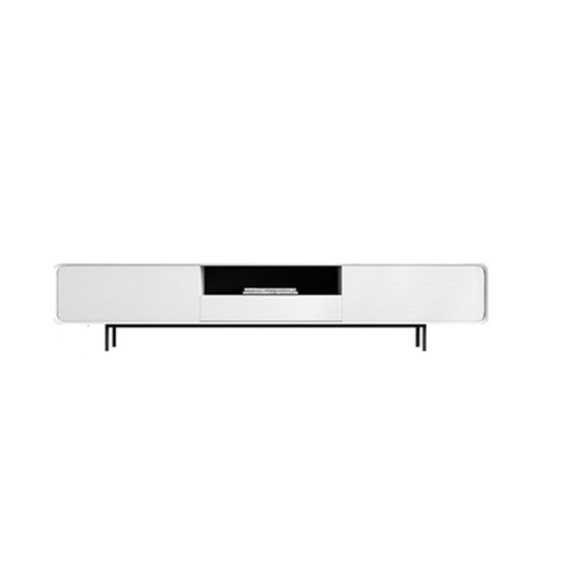 Wood TV Stand Console with Drawers, Modern TV Stand in White