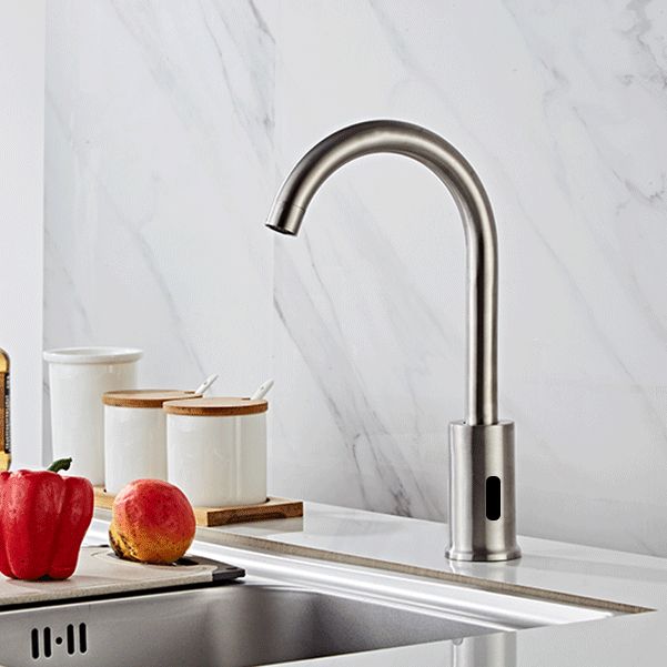 Touchless Sensor Kitchen Sink Faucet Stainless Steel Swivel Spout with Accessories