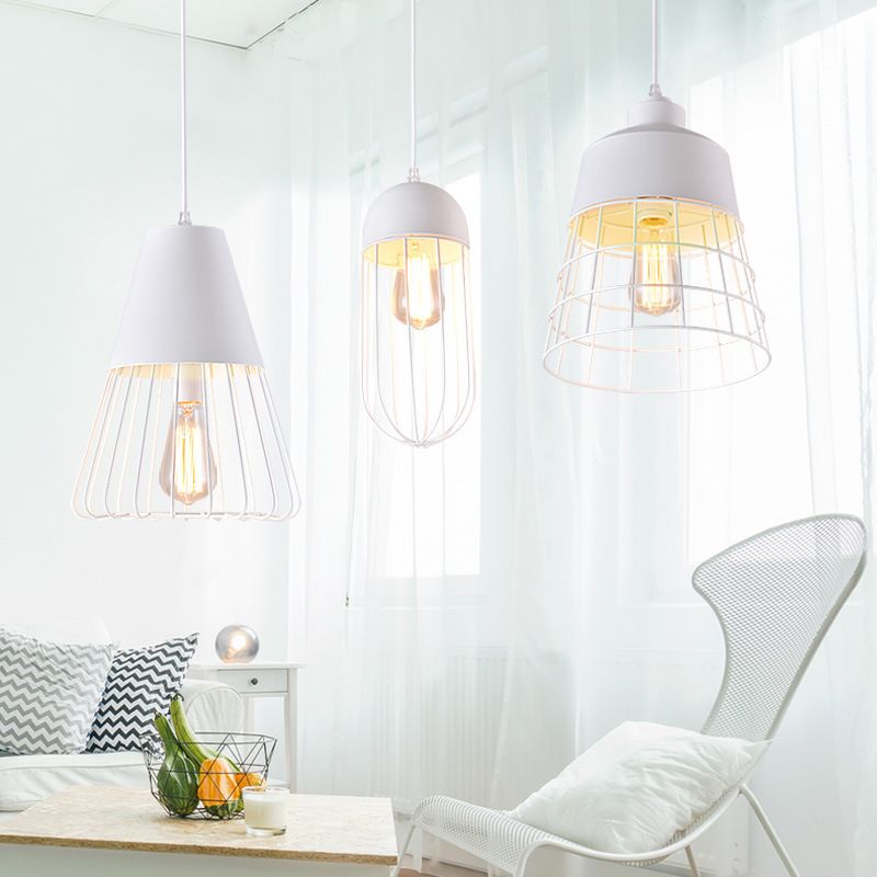 Geometric Shaped Metal Hanging Light Nordic Style Restaurant Pendant Light Fixture