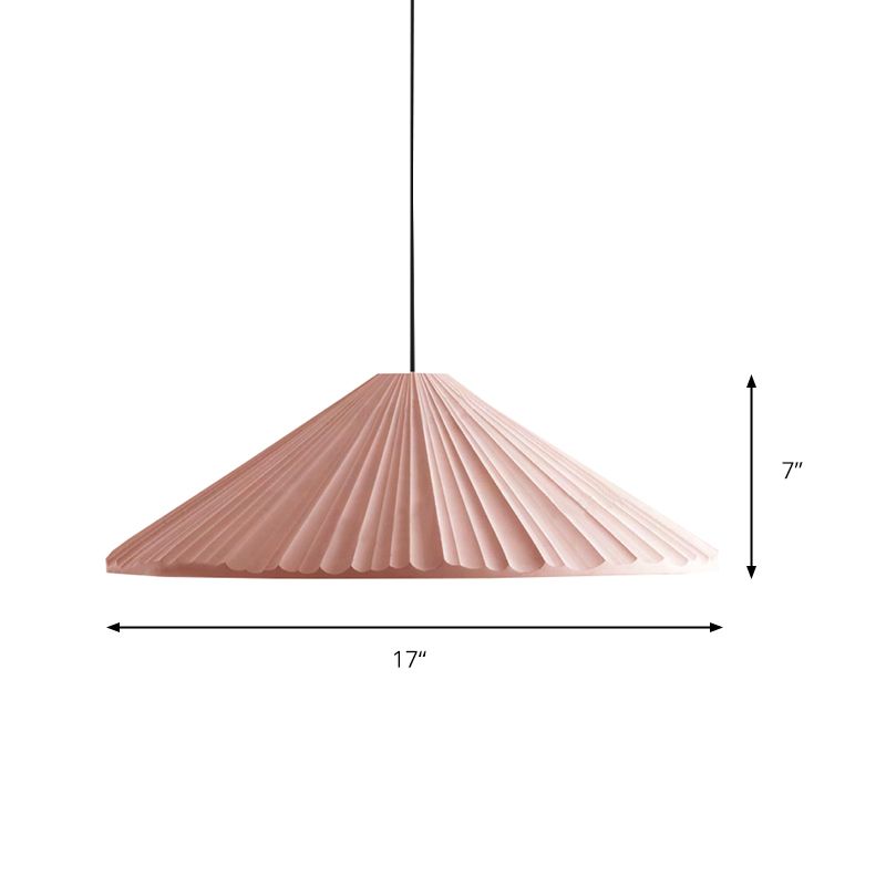 Nordic Style Fold Cone Pendant Light 1 Head Resin Hanging Light for Cafe Restaurant