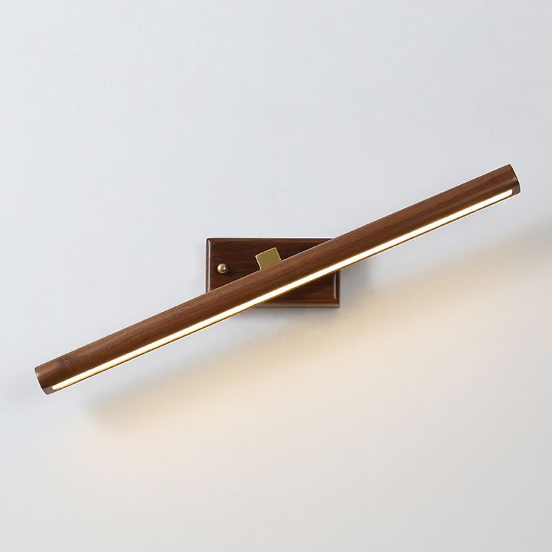 Metal Linear Shape Mirror Wall Light Modern 1 Light Mirror Wall Mount Light in Brown