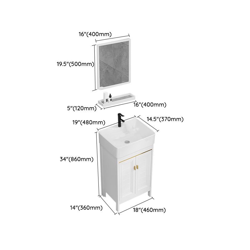 Freestanding Bathroom Vanity Metal Bathroom Sink Vanity with Sink Included