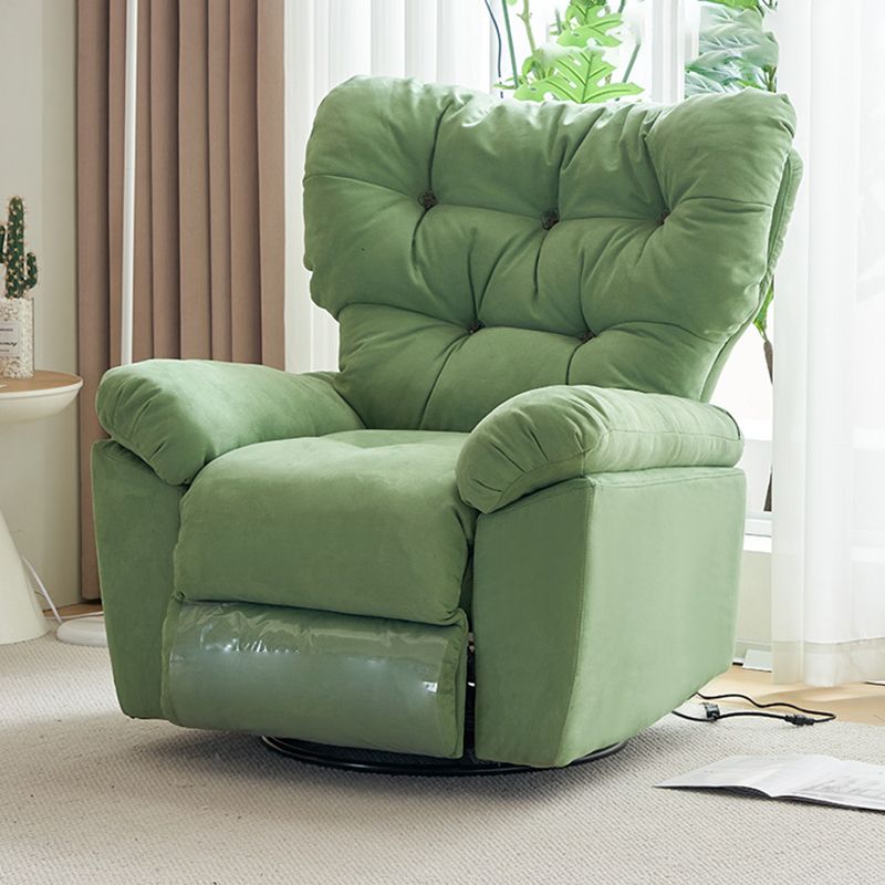 Solid Color Microsuede Recliner Chair Metal Frame Standard Recliner Chair with Tufted Back